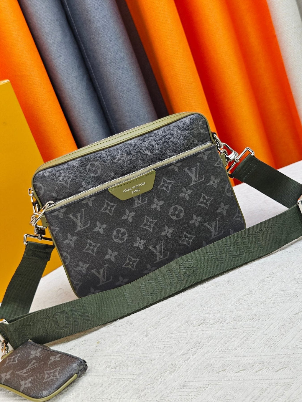 Louis Vuitton Trio Monogram Eclipse Messenger Bag — front