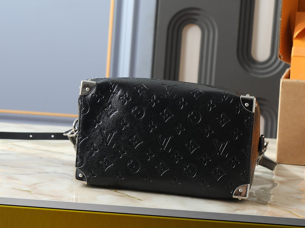 Louis Vuitton Speedy Trunk Embossed Monogram Satchel — detail