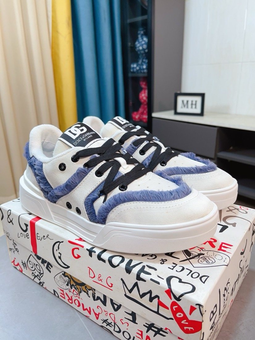 Dolce & Gabbana Contrast-Trim Low-Top Sneakers — front