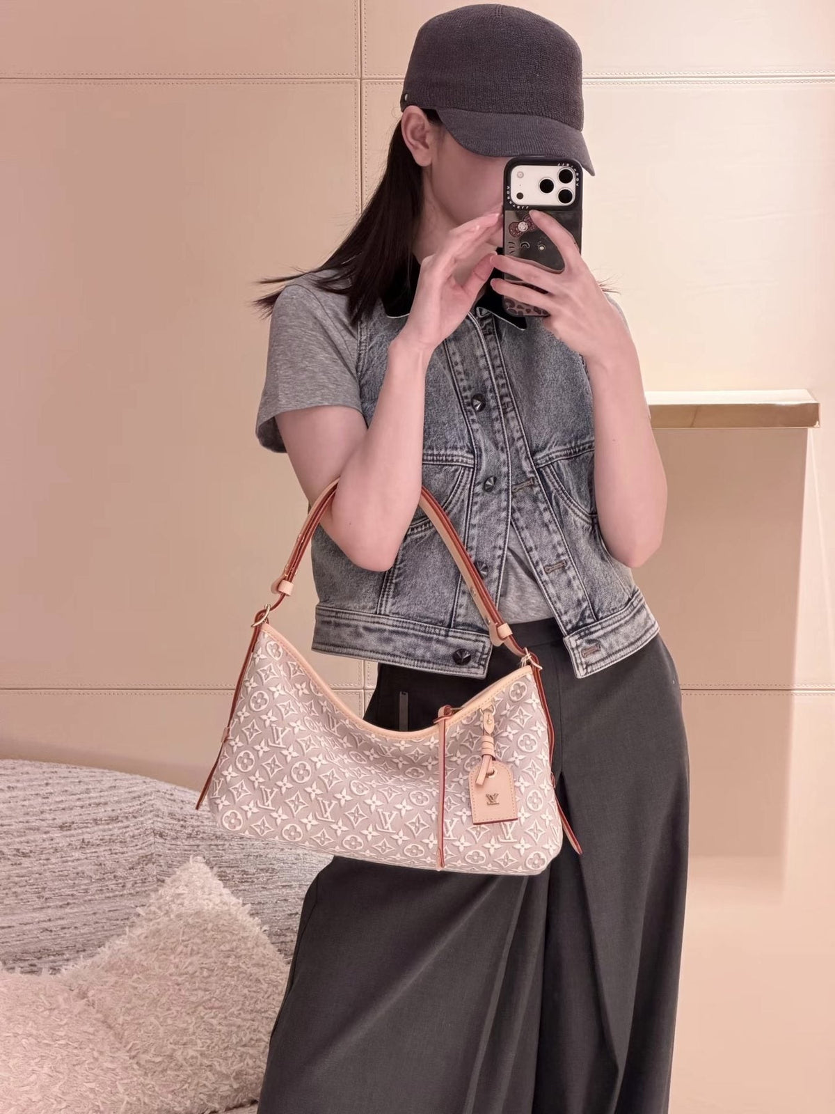Louis Vuitton Carryall Monogram Jacquard Shoulder Bag — model