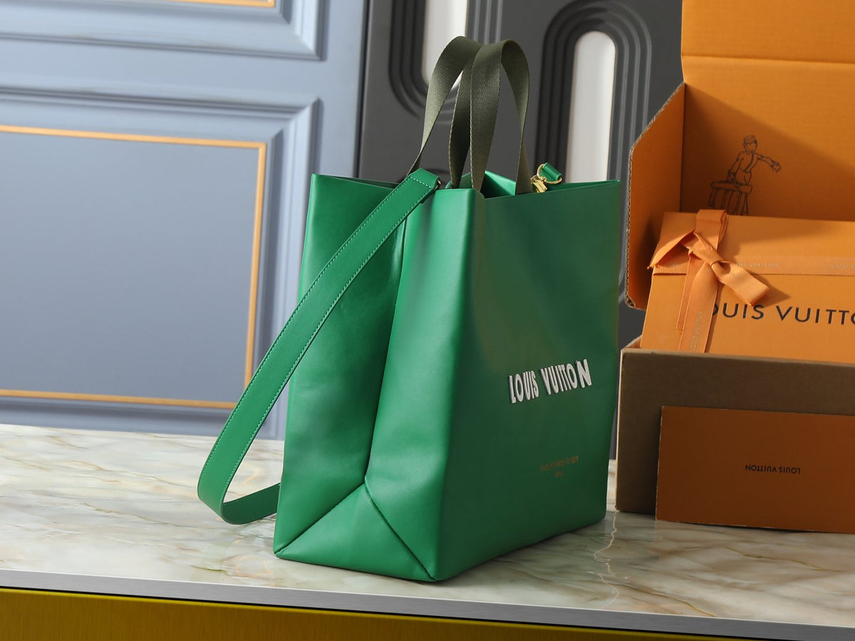 Louis Vuitton Shopper Tote with Shoulder Strap — side