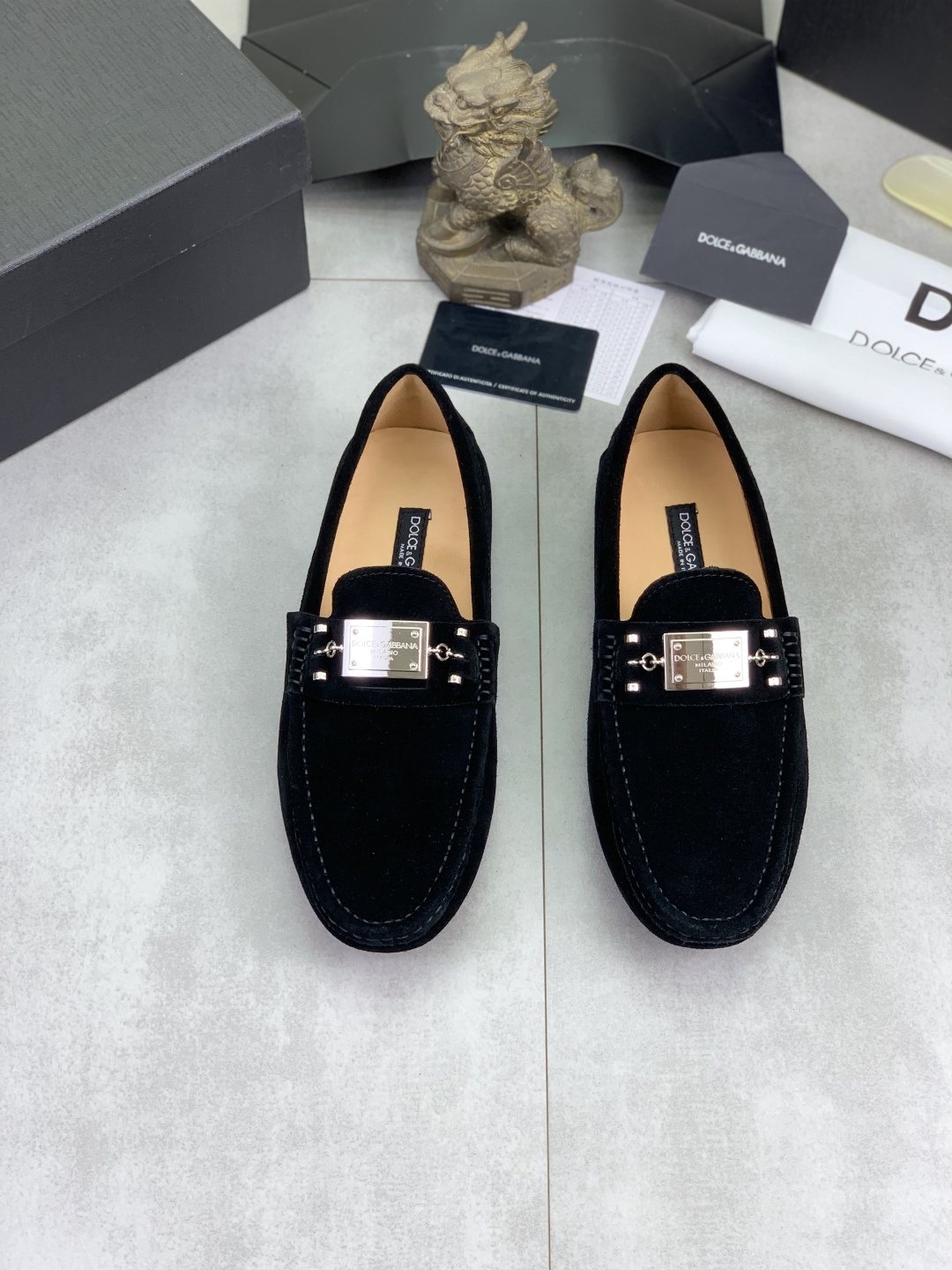 Dolce & Gabbana Metal-Detail Driving Loafers — front