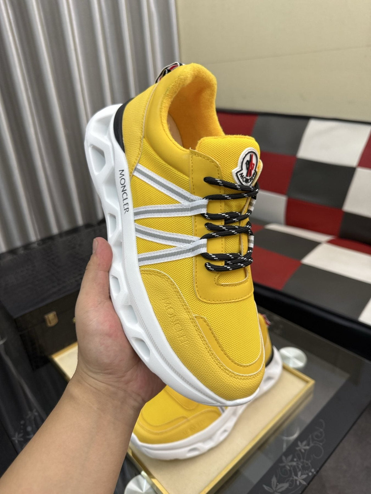 Moncler Sculpted-Sole Lace-Up Sneakers — model