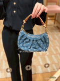 Louis Vuitton Monogram Denim Crescent Shoulder Bag — hero