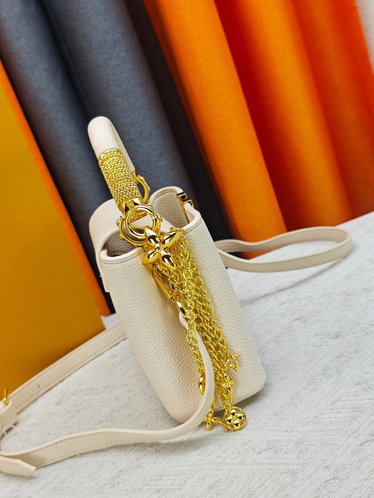 Louis Vuitton Capucines Chain Charm Top-Handle Bag — side