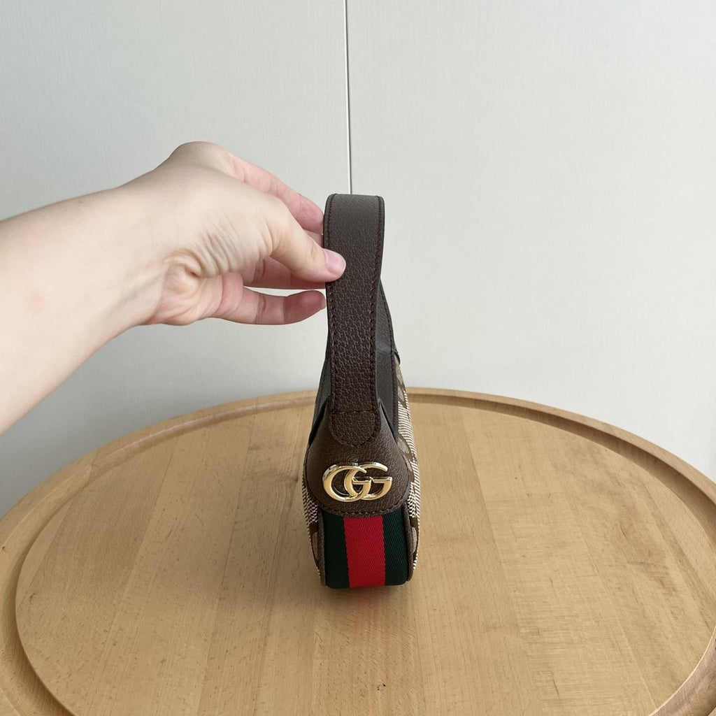 Gucci Ophidia Curved Monogram Shoulder Bag — side