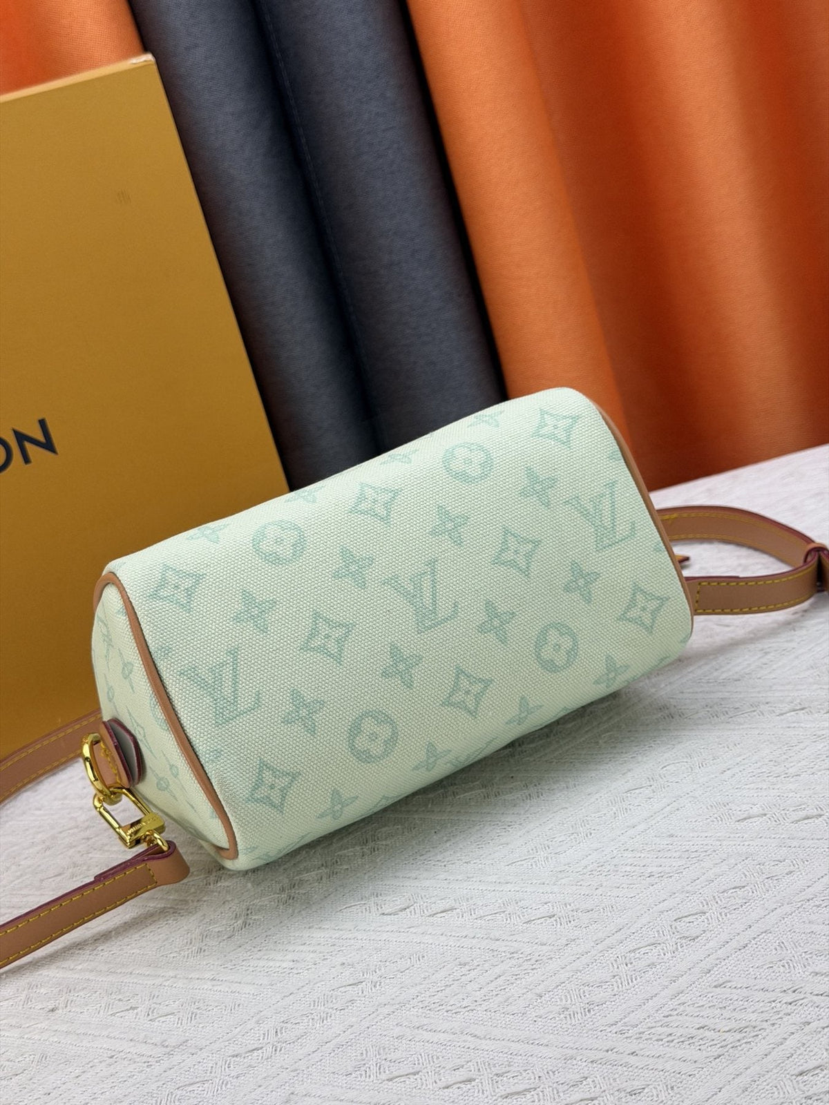 Louis Vuitton Alma BB Pale Mint Monogram Handbag — detail