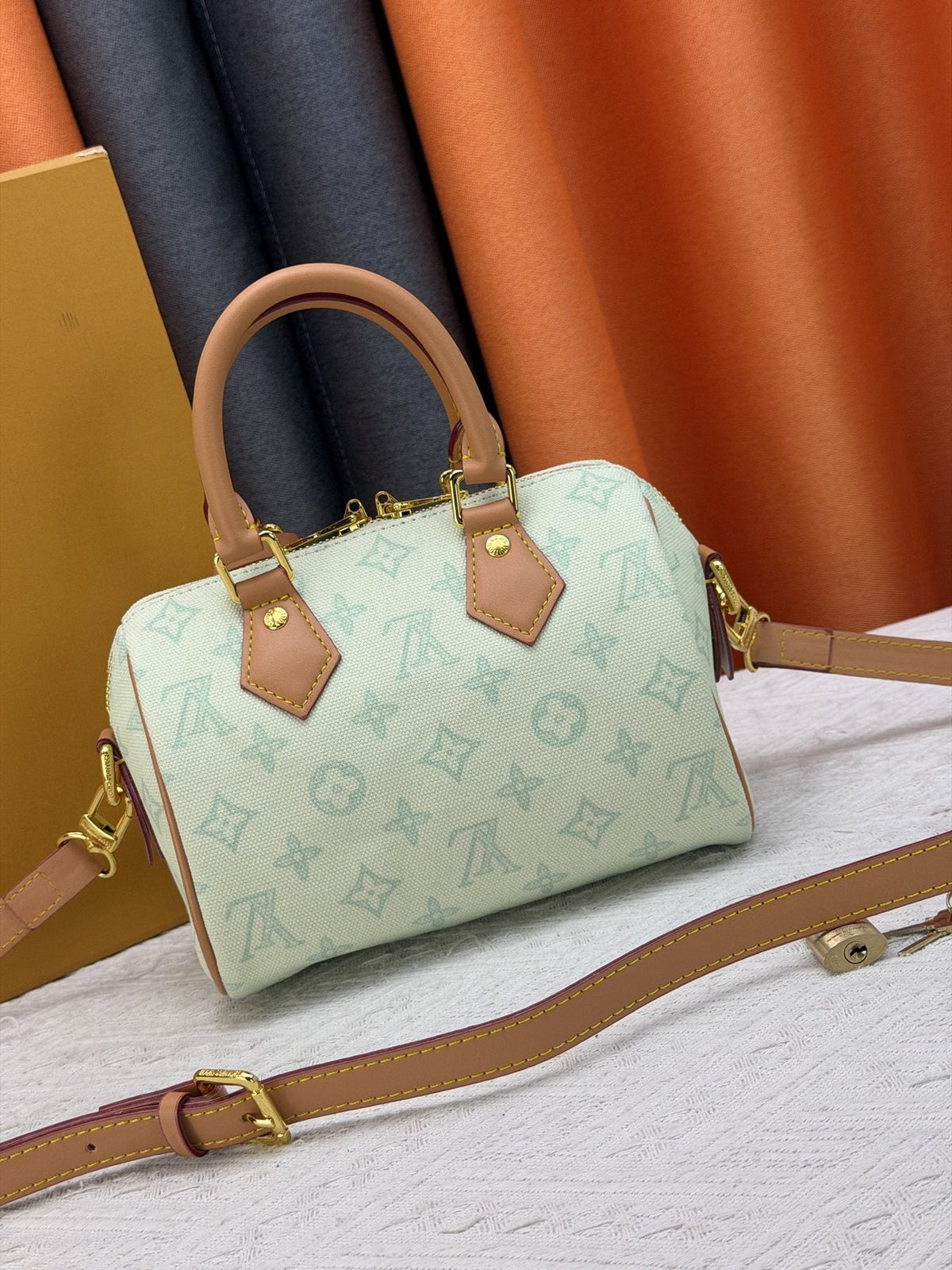 Louis Vuitton Alma BB Pale Mint Monogram Handbag — back