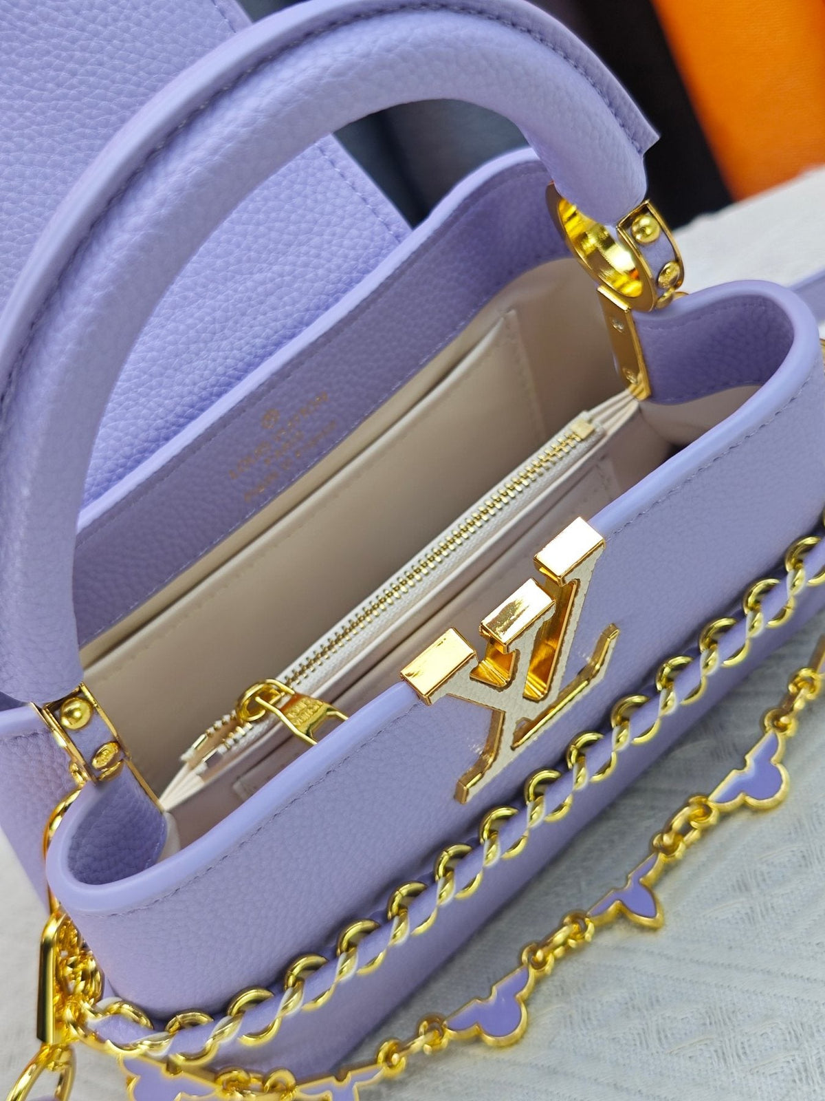 Louis Vuitton Capucines Nano Mirage Chain Top-Handle Bag — detail