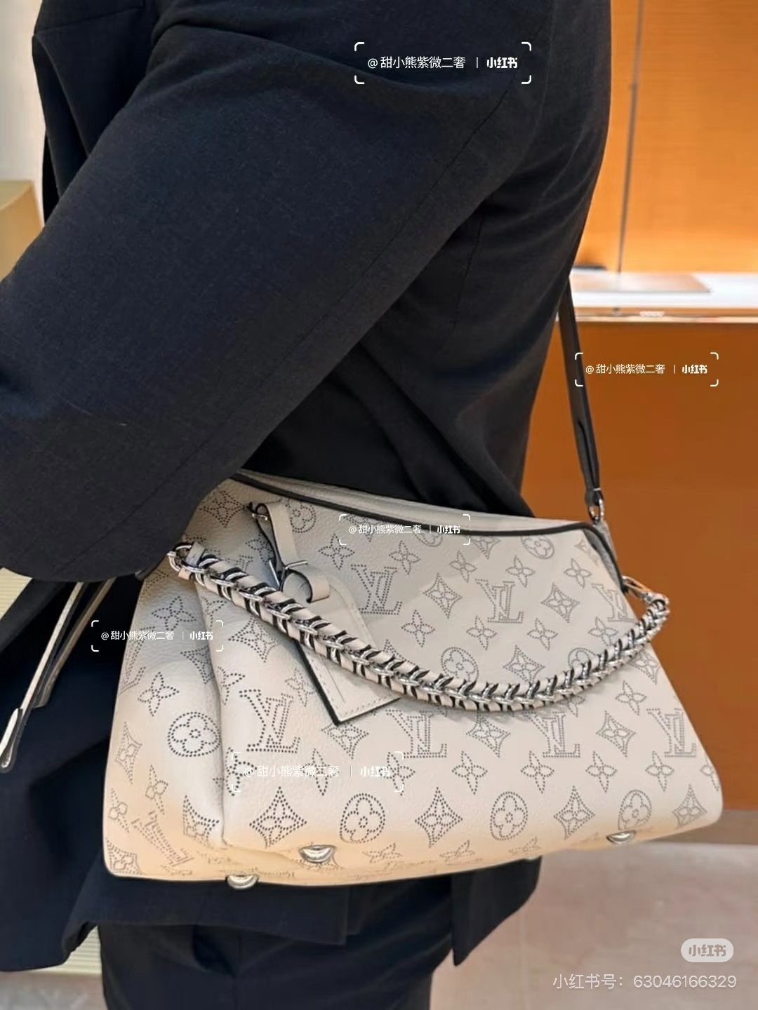 Louis Vuitton Mahina Chain-Detail Shoulder Bag — model