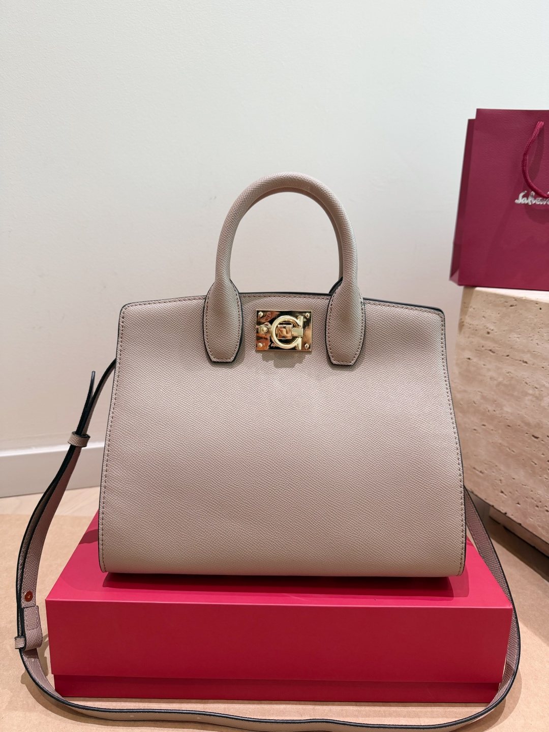 Ferragamo Studio Box Top-Handle Bag — hero