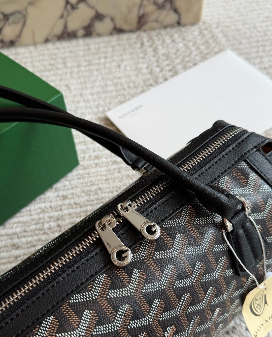 Goyard Patterned Baguette Shoulder Bag — detail