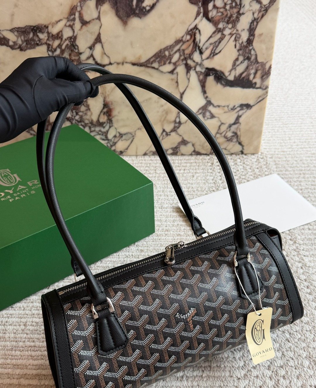 Goyard Patterned Baguette Shoulder Bag — detail