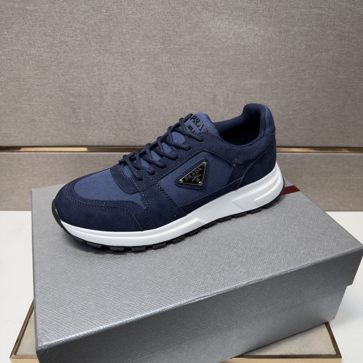 Prada Men's Paneled Low-Top Sneakers — front