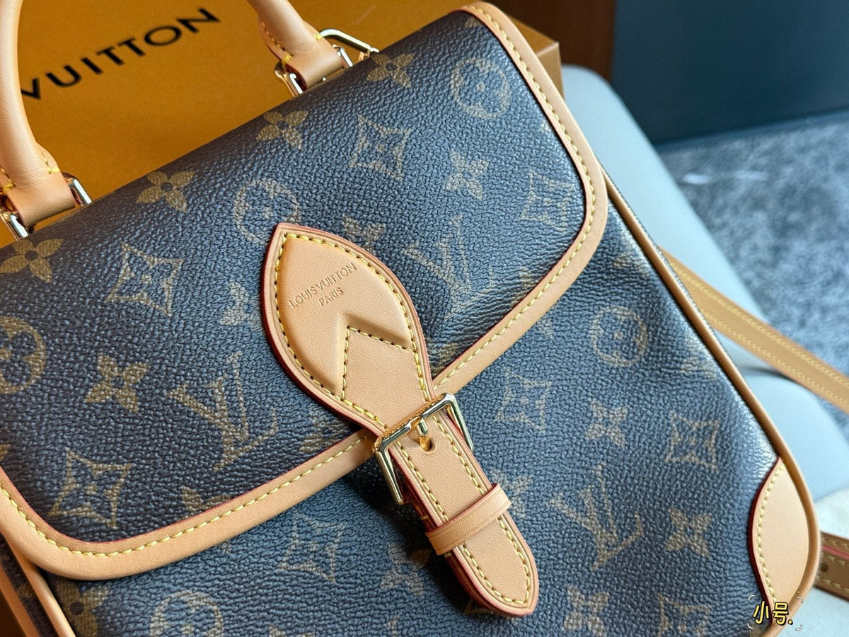 Louis Vuitton Monogram Curved-Flap Backpack — detail