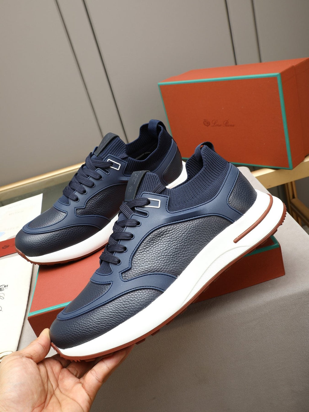 Loro Piana Paneled Low-Top Sneakers — model