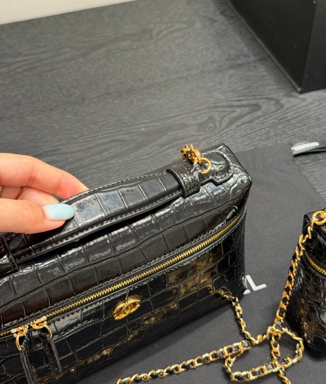 Chanel LP Box Top-Handle Shoulder Bag — detail