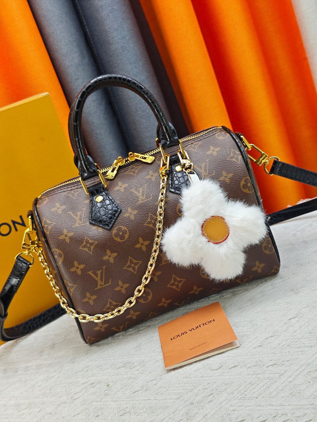Louis Vuitton Speedy Bandoulière Monogram Satchel with Flower Ornament — hero