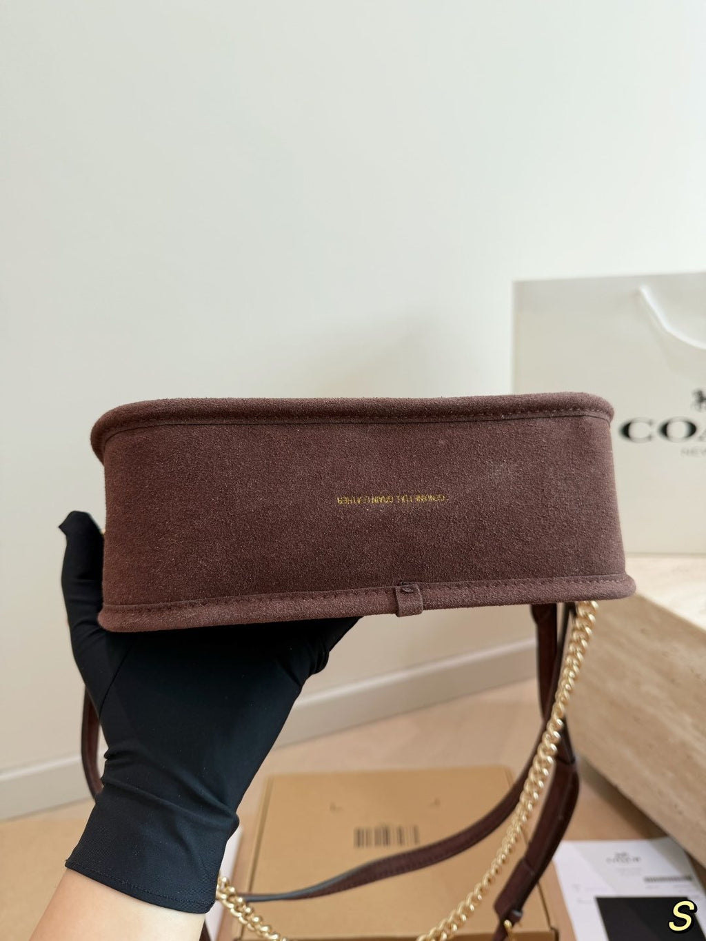 Coach Waverly Suede-Finish Shoulder Bag — detail