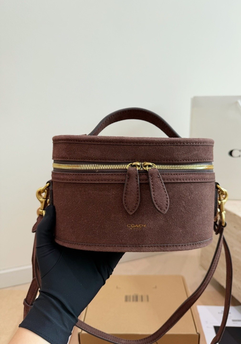 Coach Trail Top Handle Vanity Bag — front