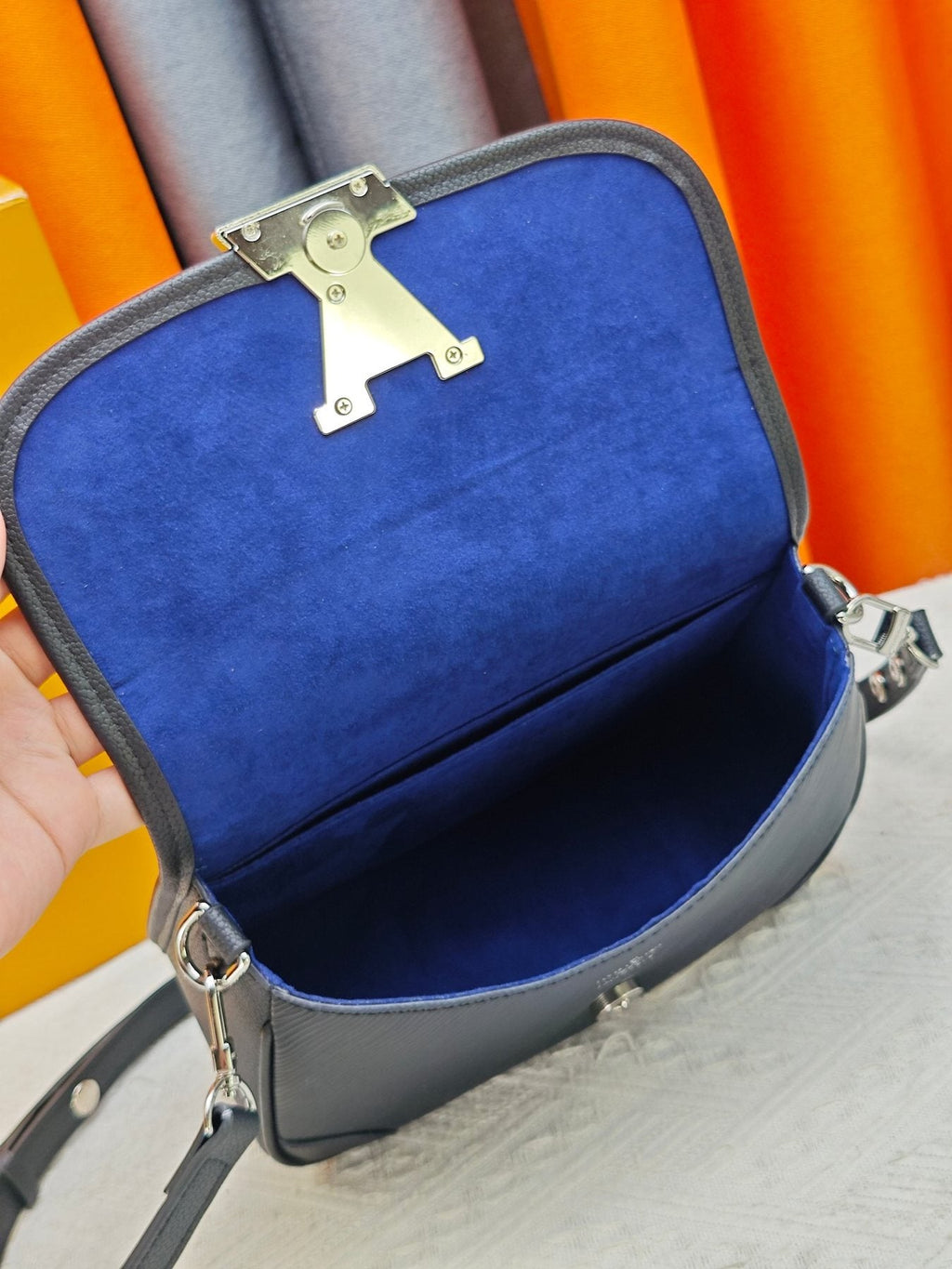 Louis Vuitton Textured Flap Shoulder Bag — detail