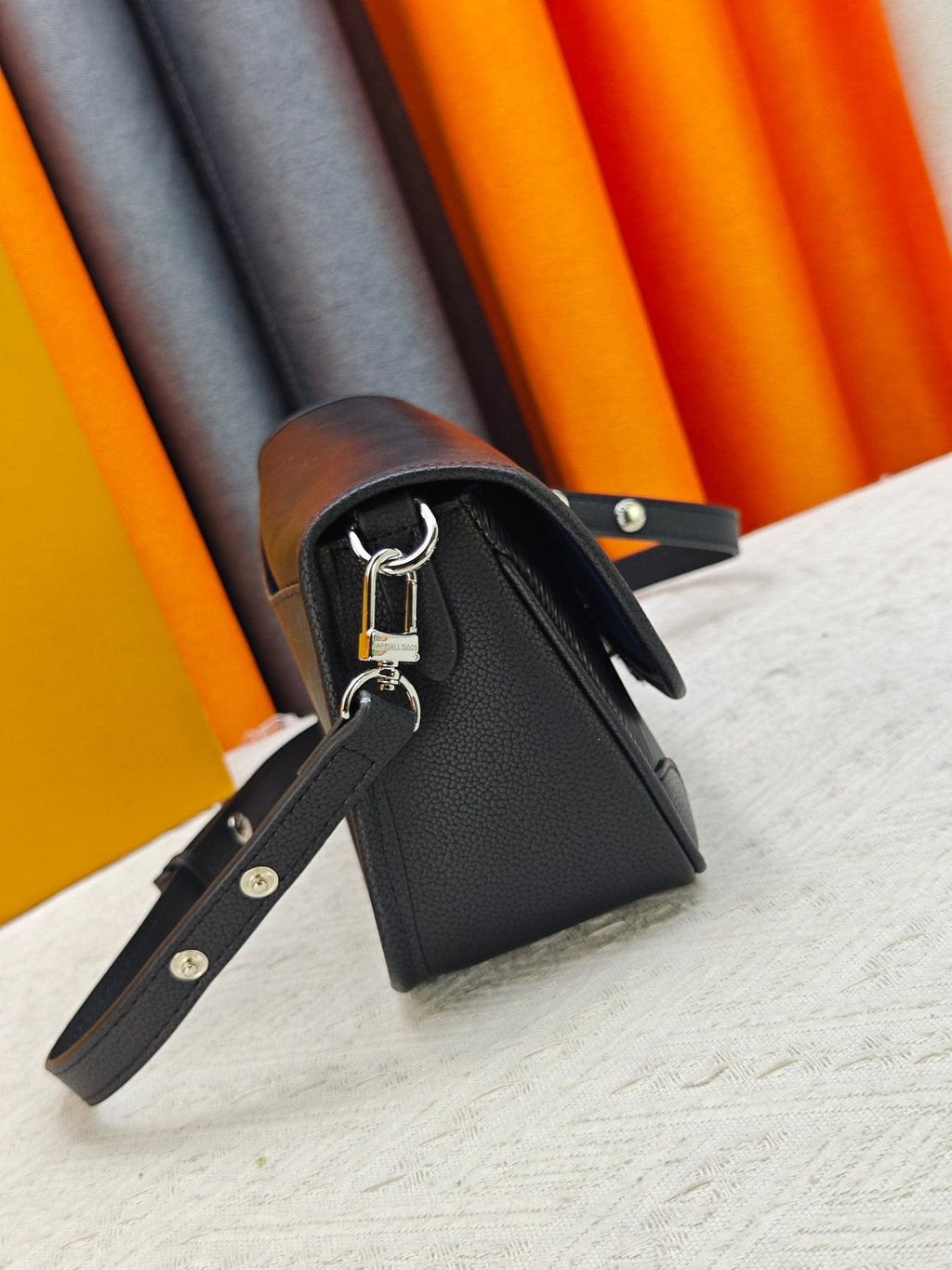 Louis Vuitton Textured Flap Shoulder Bag — side