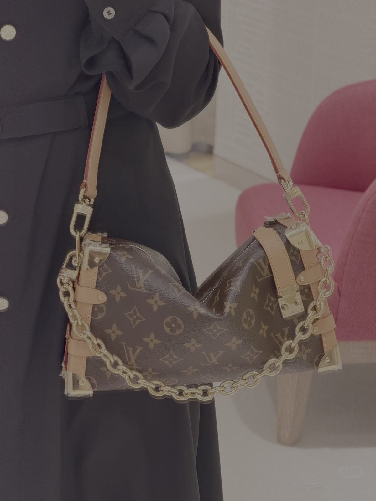 Louis Vuitton Side Trunk Monogram Shoulder Bag — model
