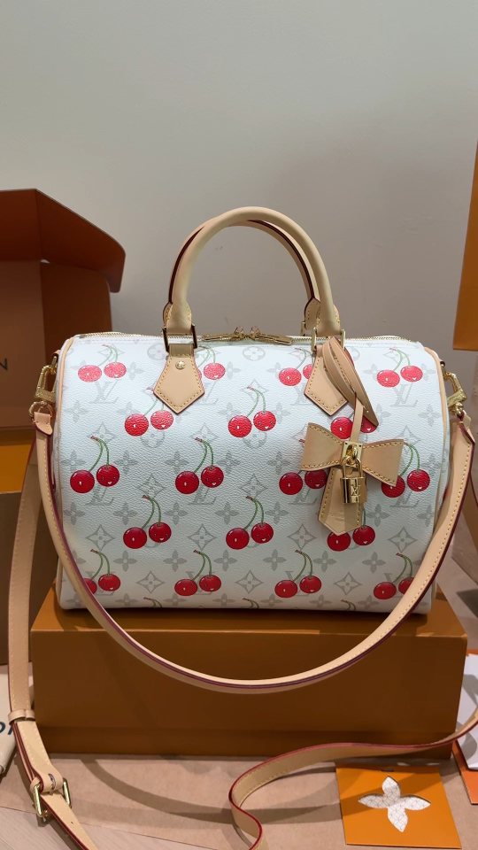 Louis Vuitton Speedy Cherry-Print Barrel Bag — hero