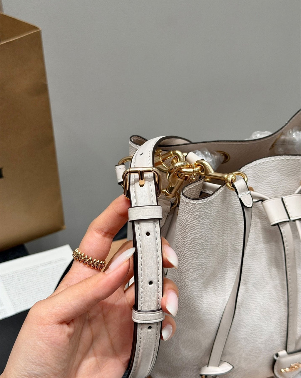 Coach Rowan Patterned Bucket Bag with Pouch — detail