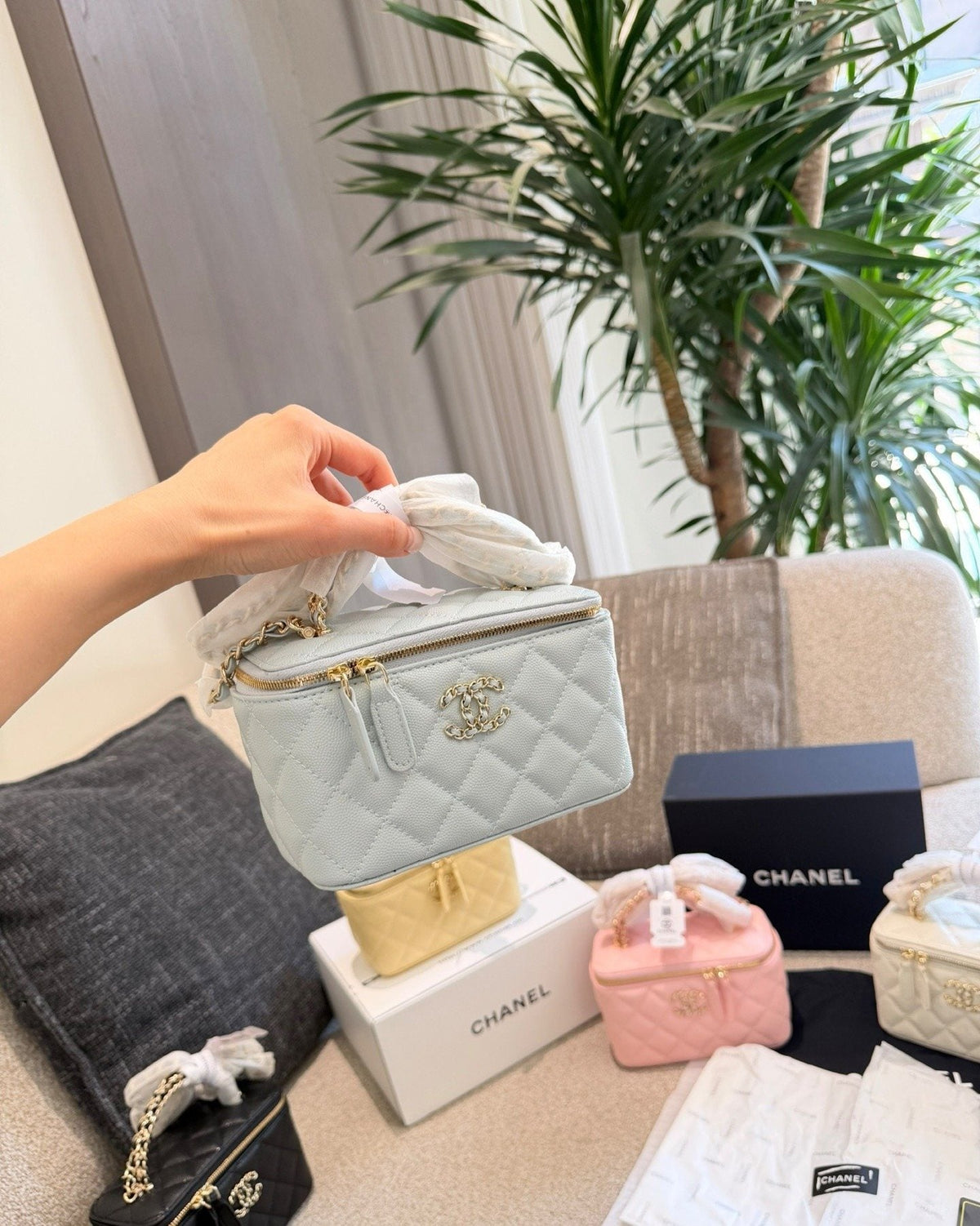 Chanel Diamond-Quilted Box Top-Handle Bag — hero