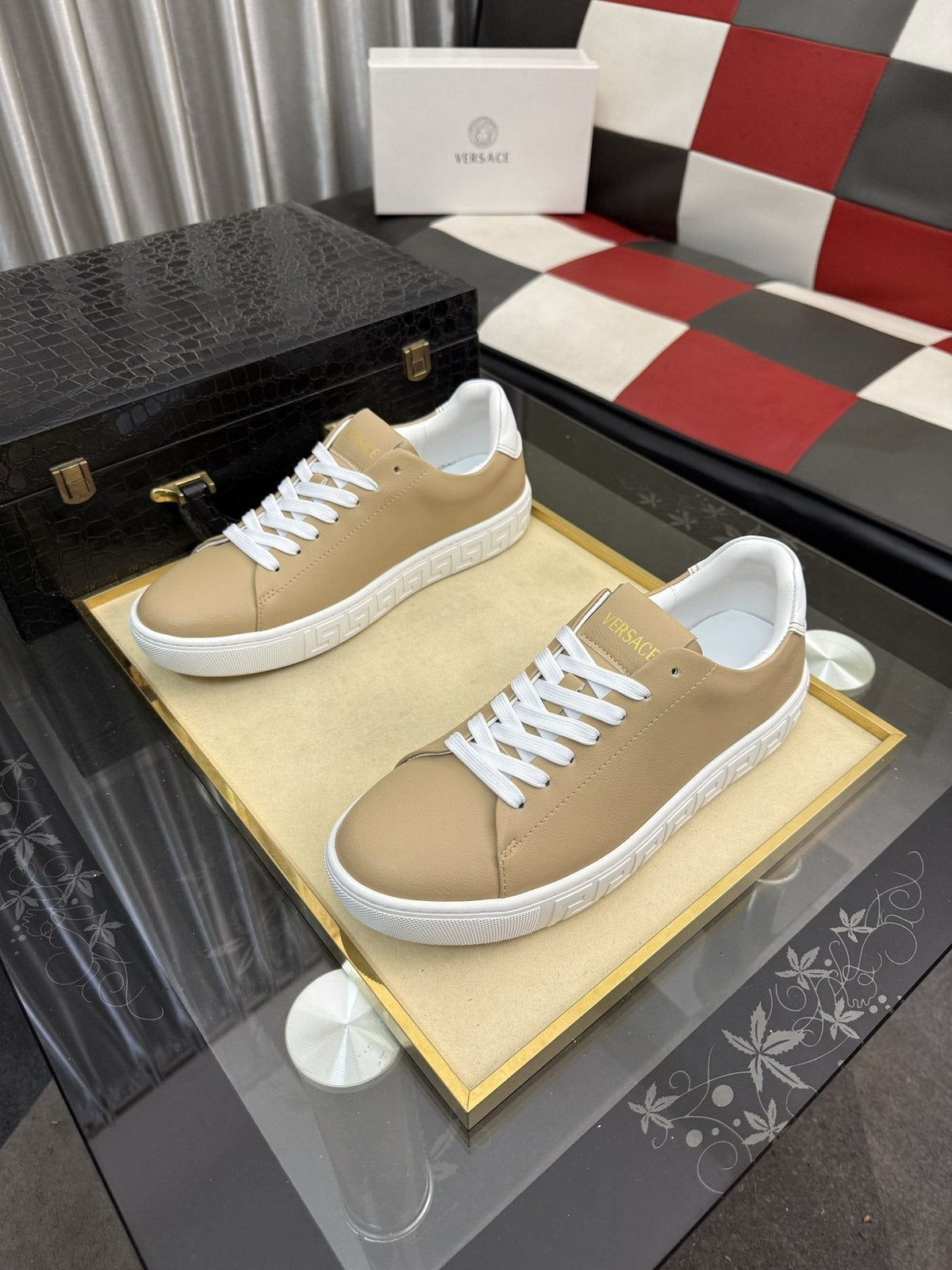 Versace Low-Top Lace-Up Sneakers — front