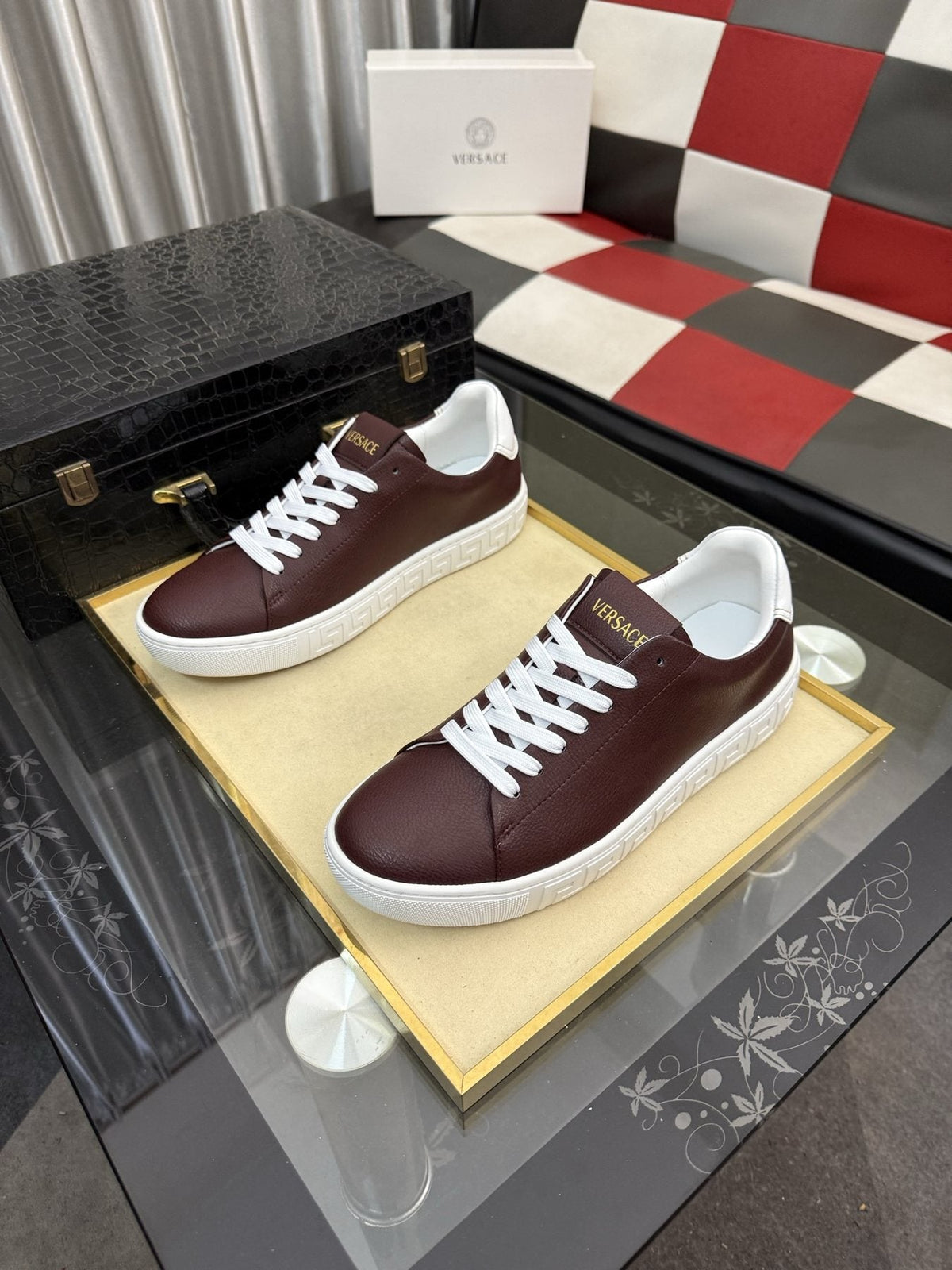 Versace Low-Top Lace-Up Sneakers — front