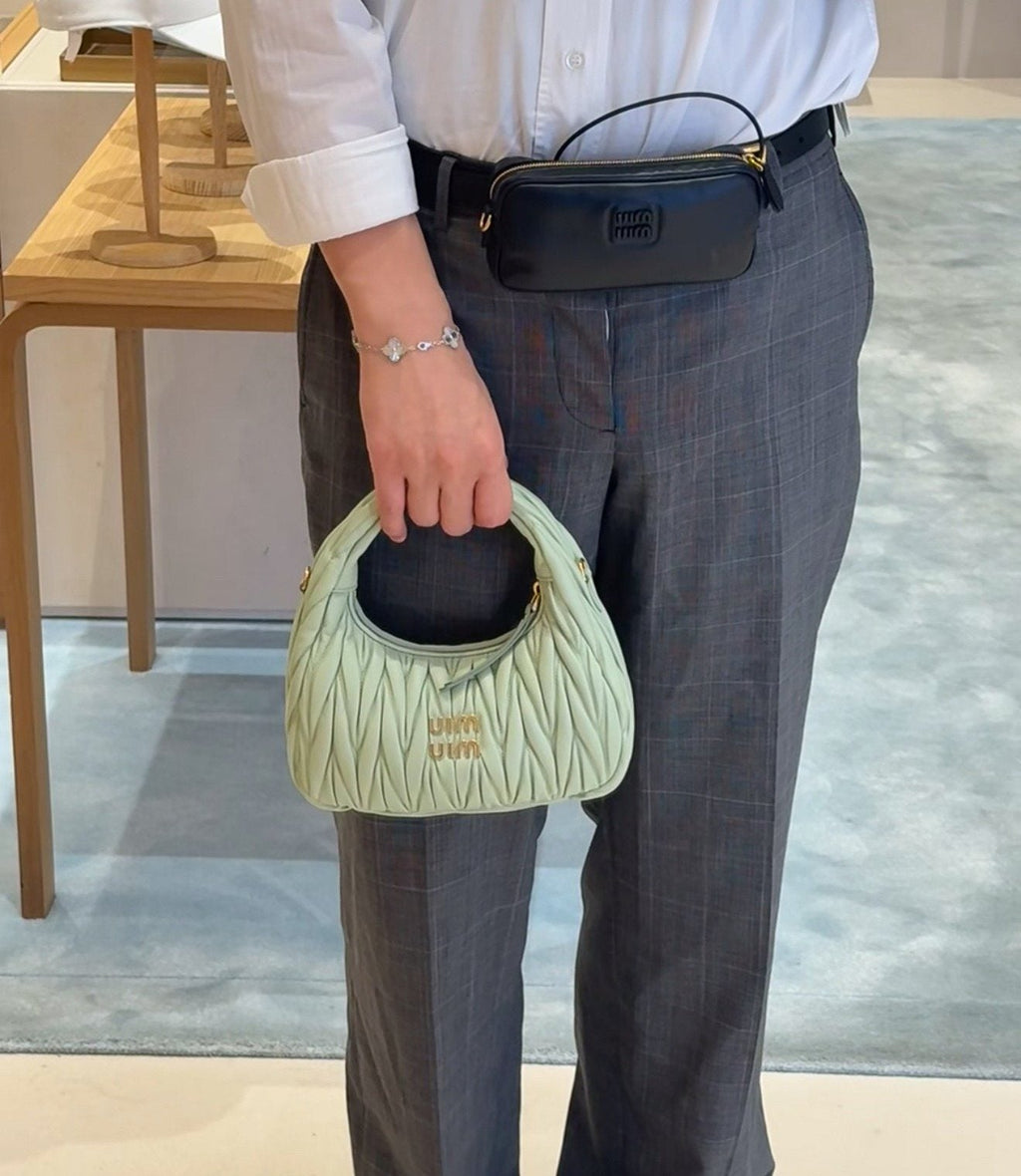 Miu Miu Pale Green Gathered Top-Handle Bag — model