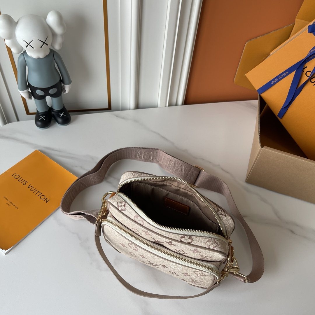 Louis Vuitton Cream Monogram Front-Pocket Messenger Bag — front