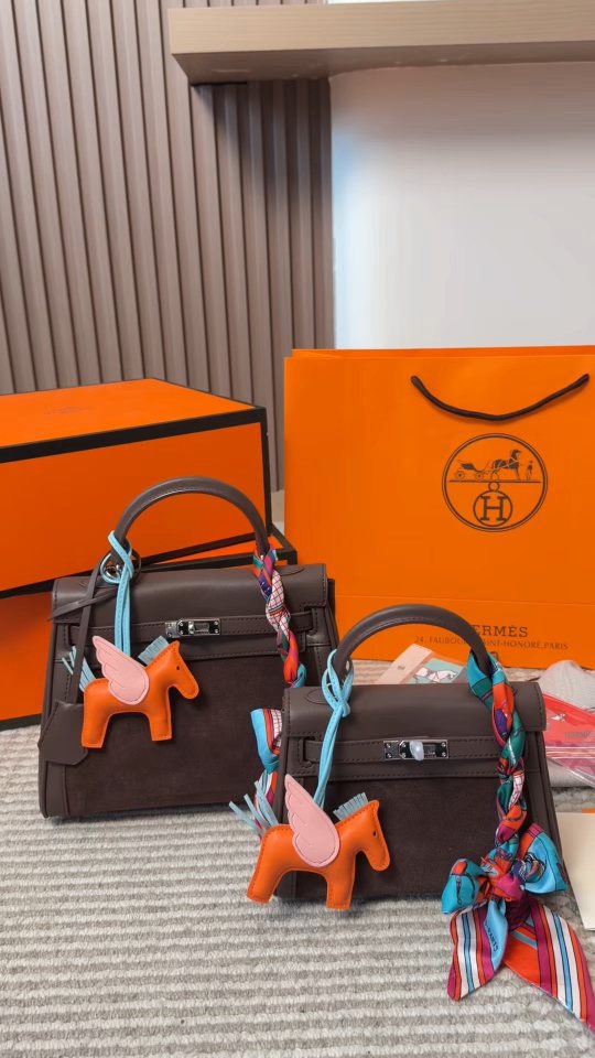 Hermès Kelly Top-Handle Bag with Silver-Tone Hardware — comparison