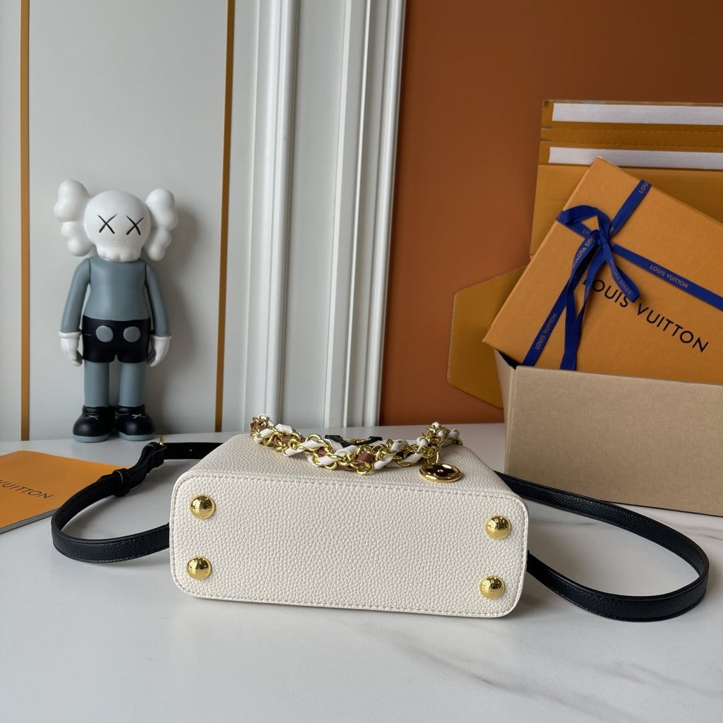Louis Vuitton Capucines East West Floral Chain Handbag — detail