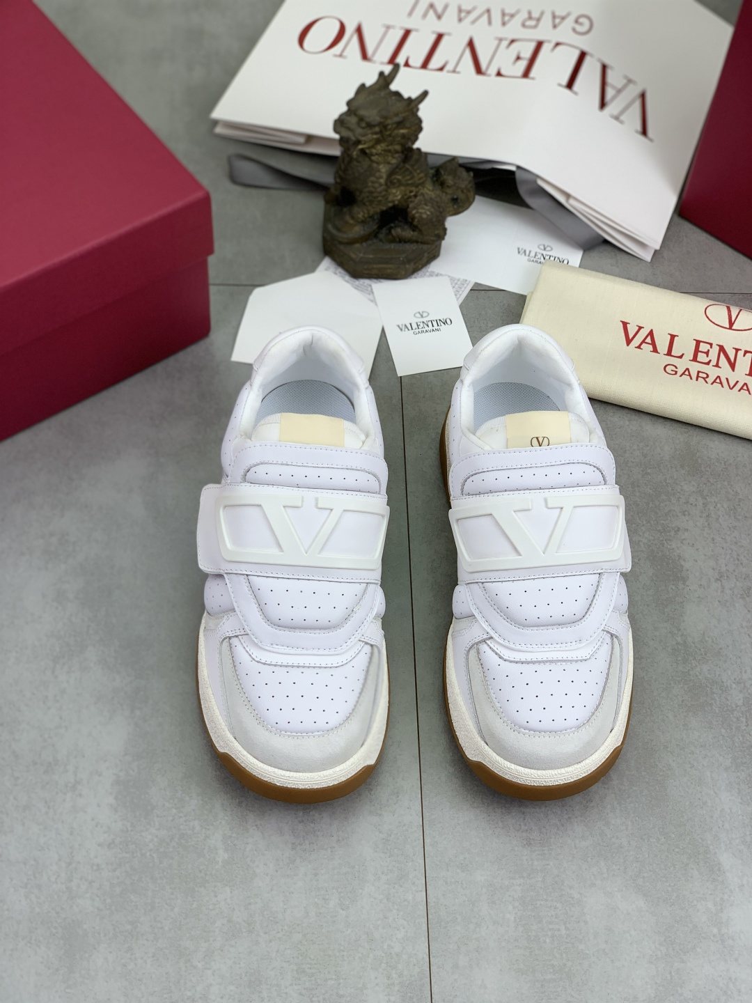 Valentino Double-Strap Low-Top Sneakers — front