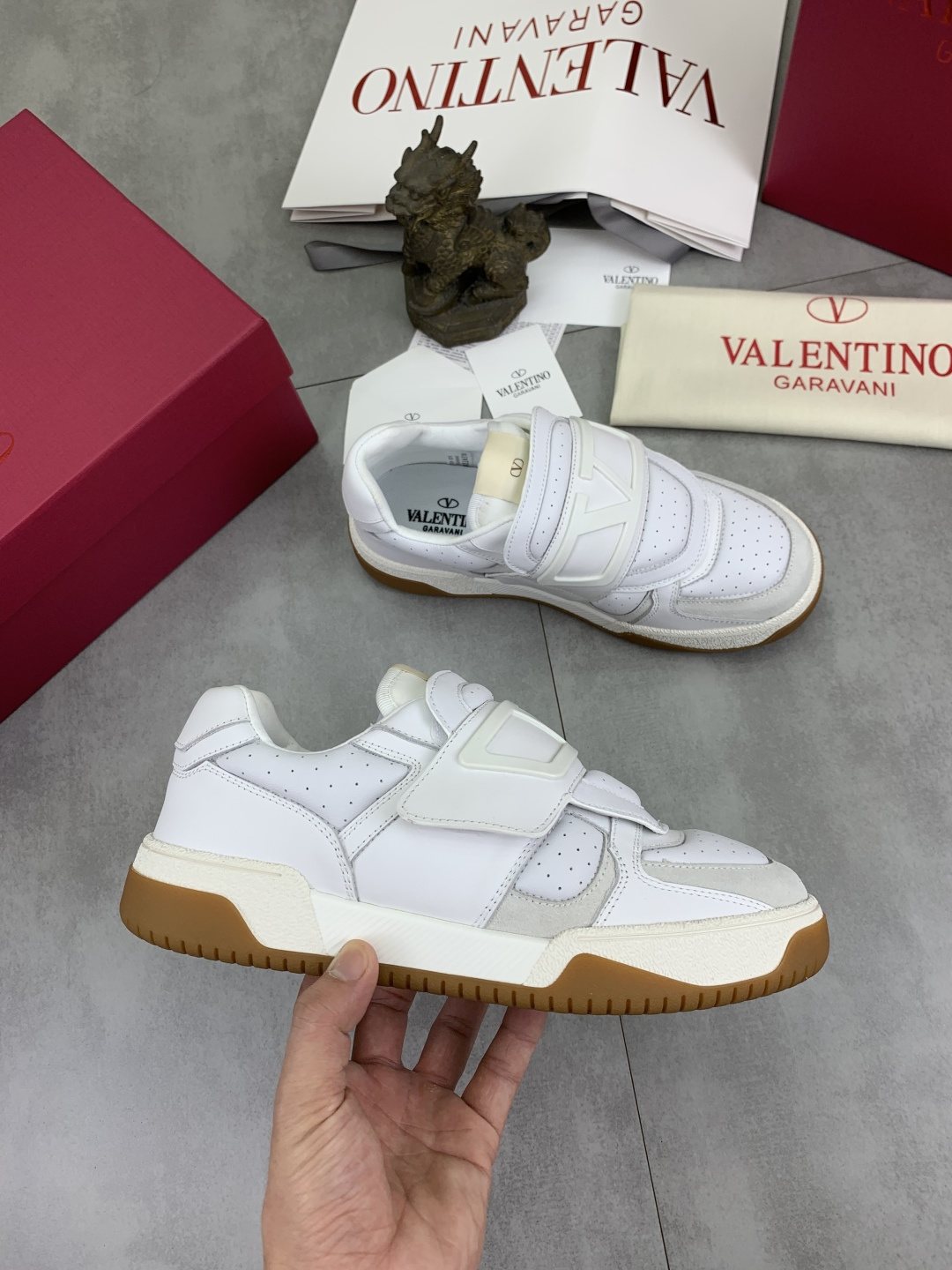 Valentino Double-Strap Low-Top Sneakers — model