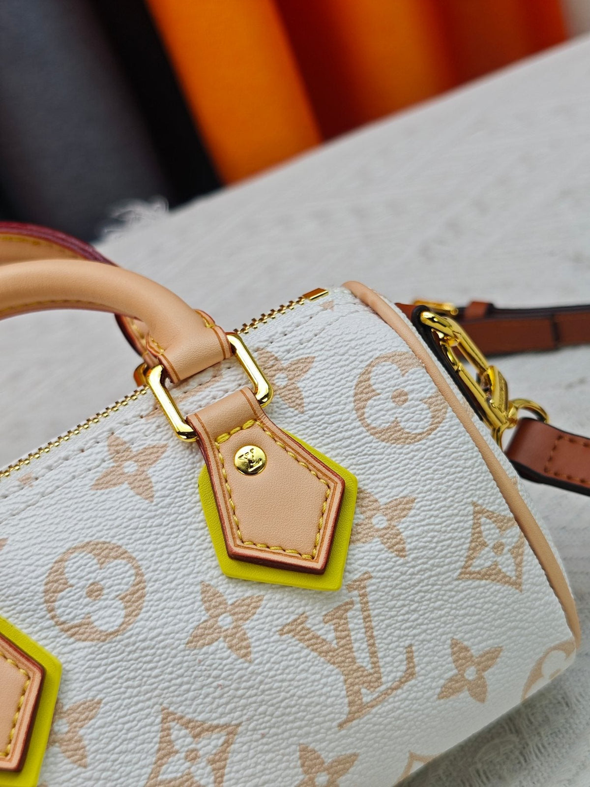 Louis Vuitton Nano Speedy Monogram Dune Mini Bag — detail
