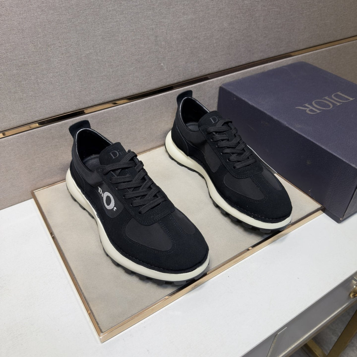 Dior Men's Paneled Low-Top Sneakers — front