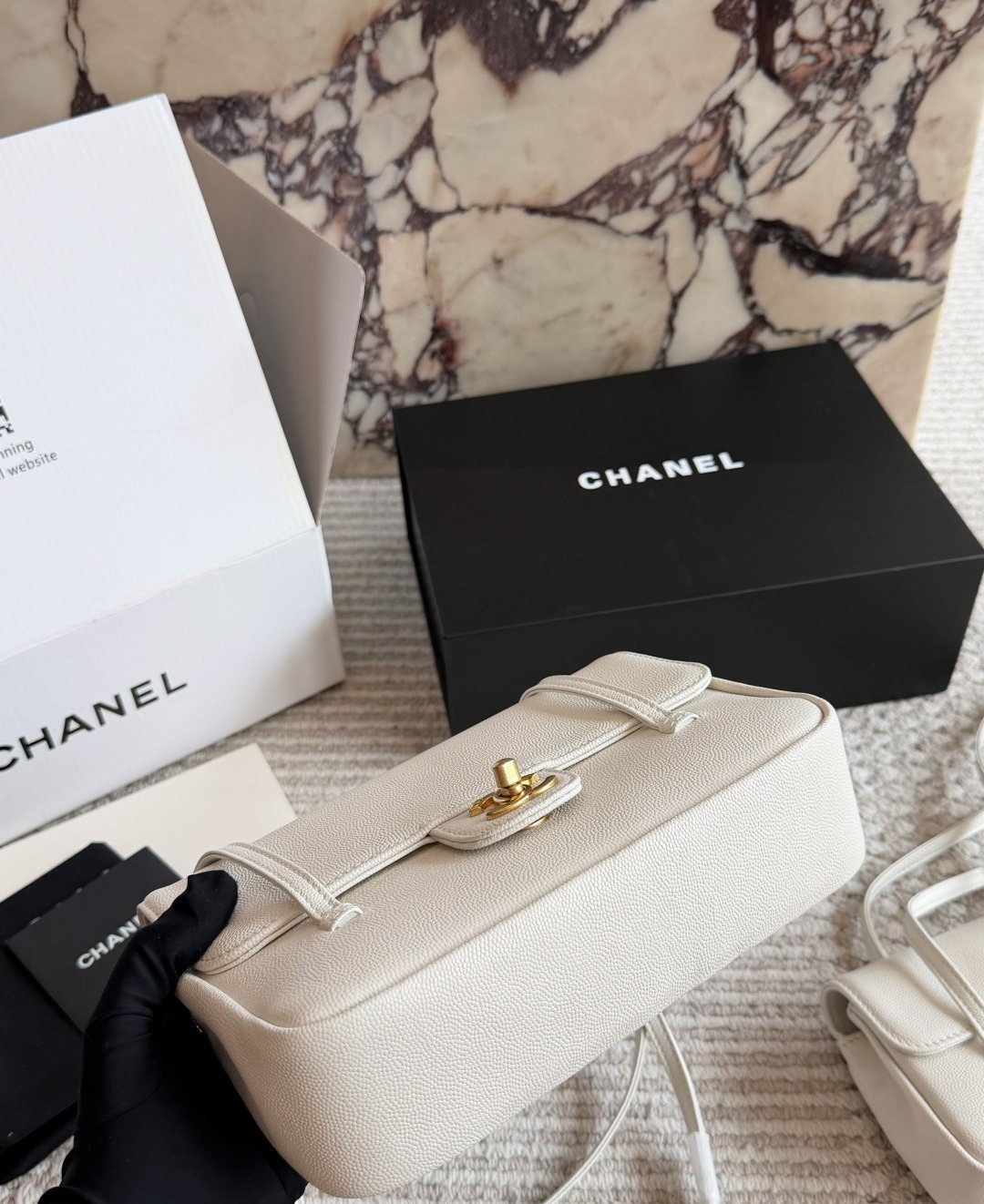 Chanel Preppy Coco Flap Shoulder Bag — detail