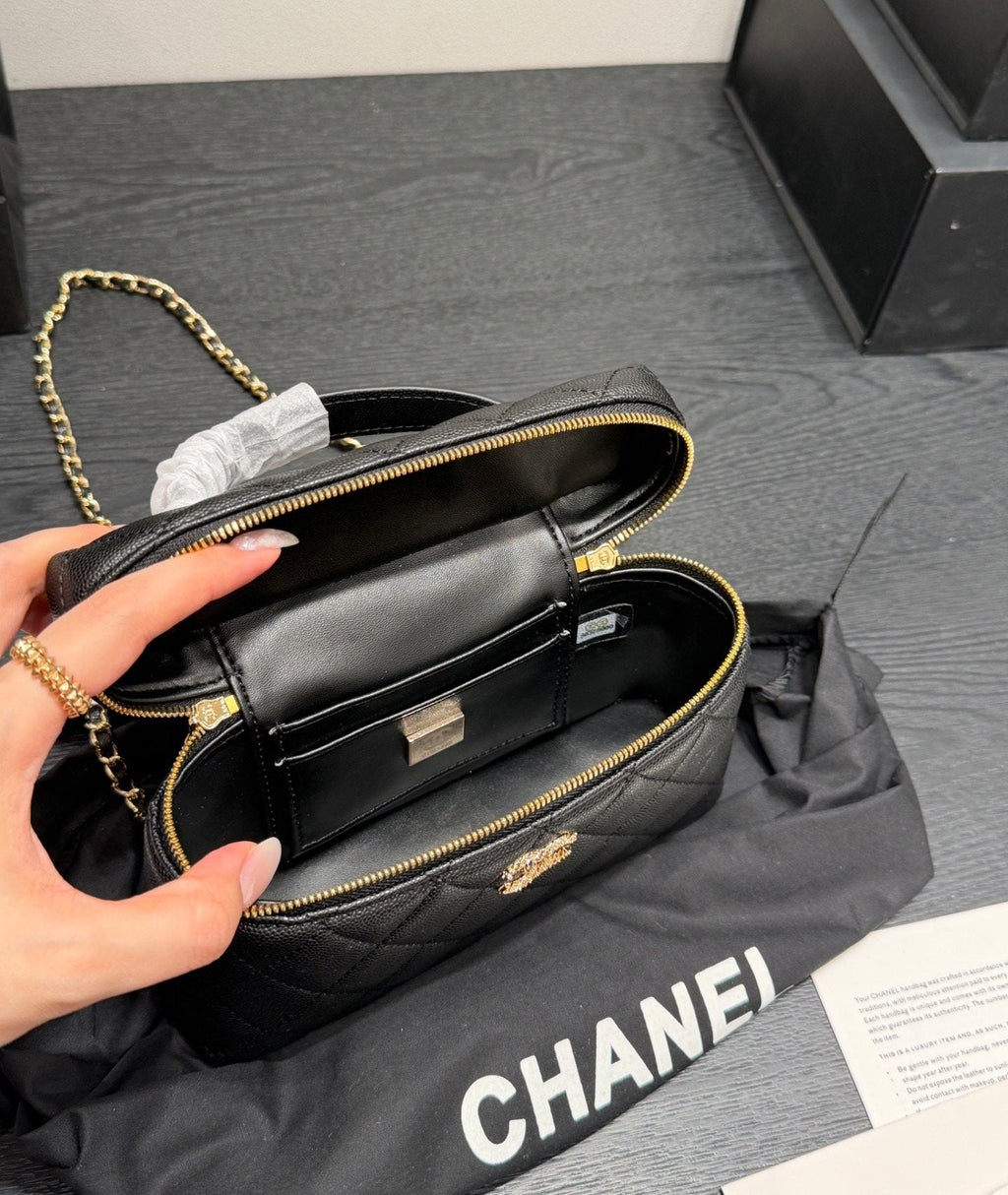 Chanel Quilted Vanity Top-Handle Bag — detail