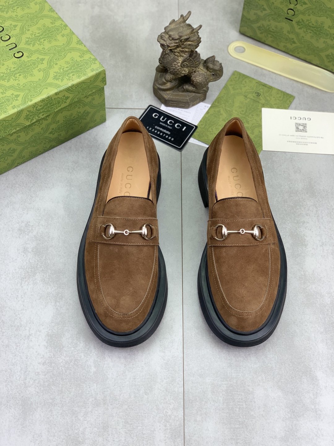 Gucci Men's Metal-Bit Loafers — front