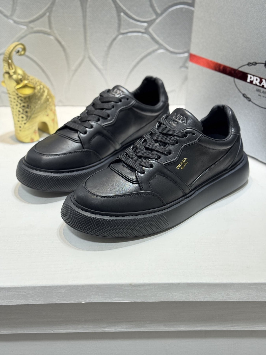 Prada Men's Paneled Lace-Up Sneakers — front