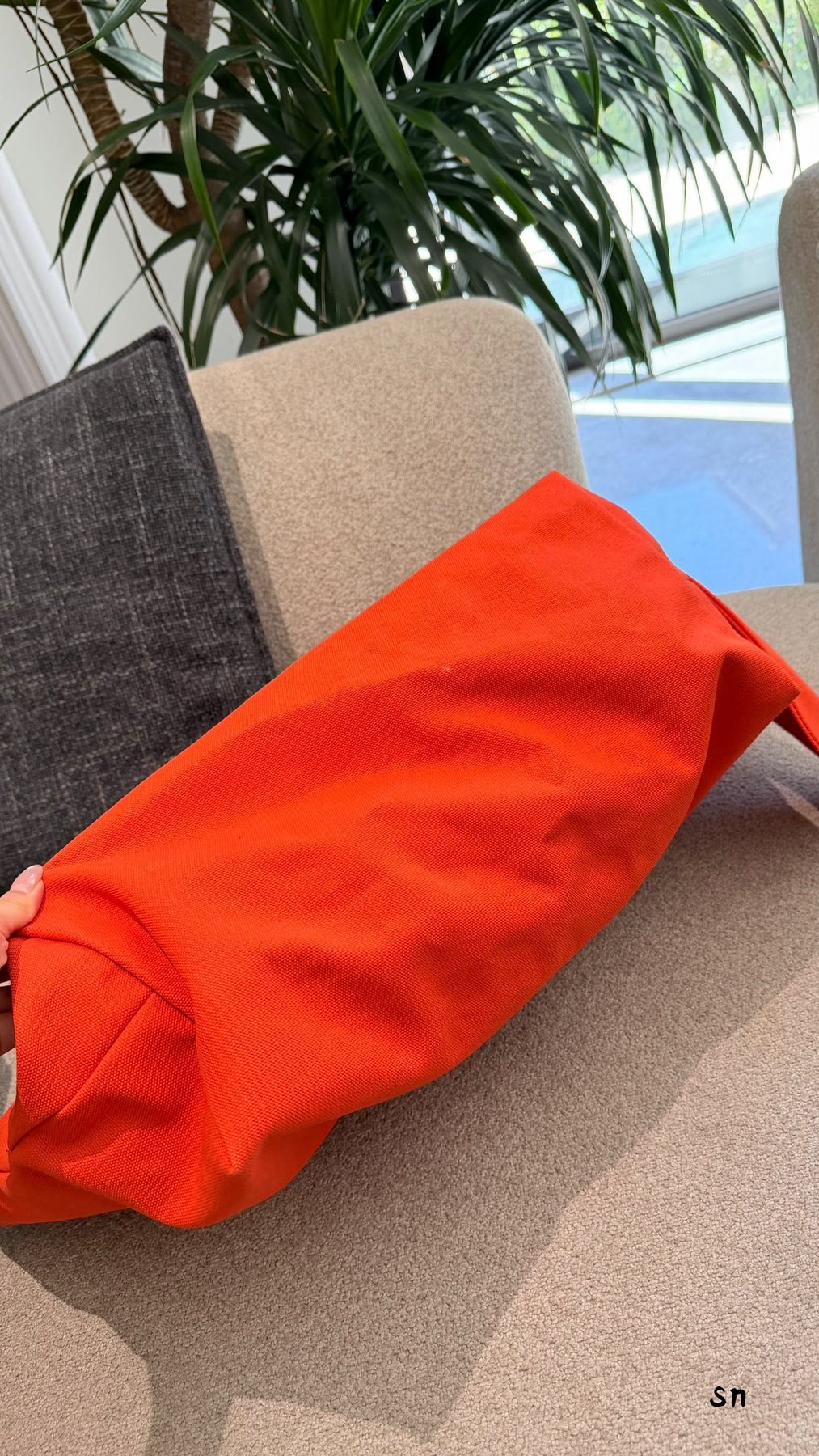 Hermès Lettered Canvas Tote with Matching Pouch — side