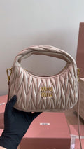 Miu Miu Wander Gathered Leather Hobo Bag — hero