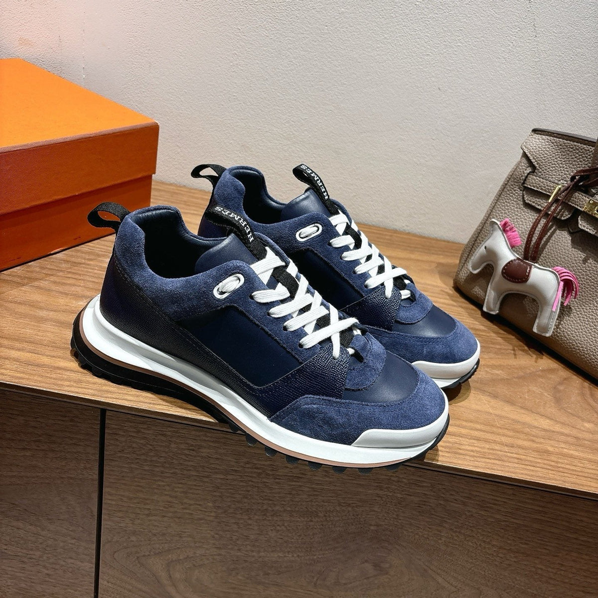 Hermès Paneled Low-Top Sneakers — front