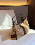 Gucci GG Monogram Striped Tote with Pouch — hero