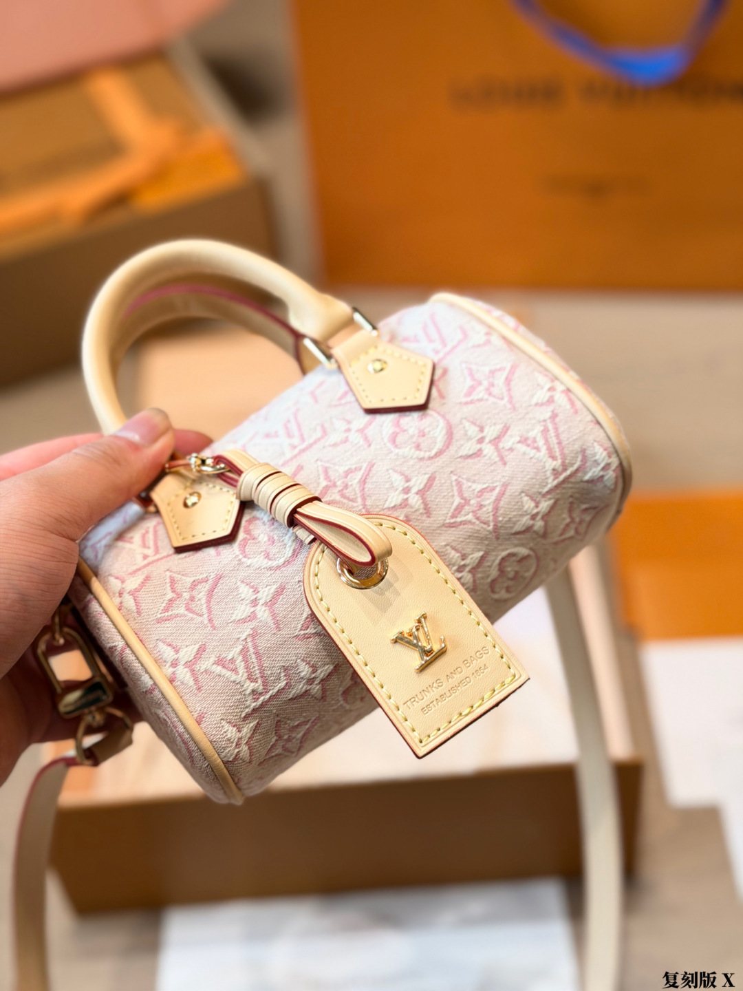Louis Vuitton Speedy Bandoulière Monogram Empreinte Barrel Bag — front