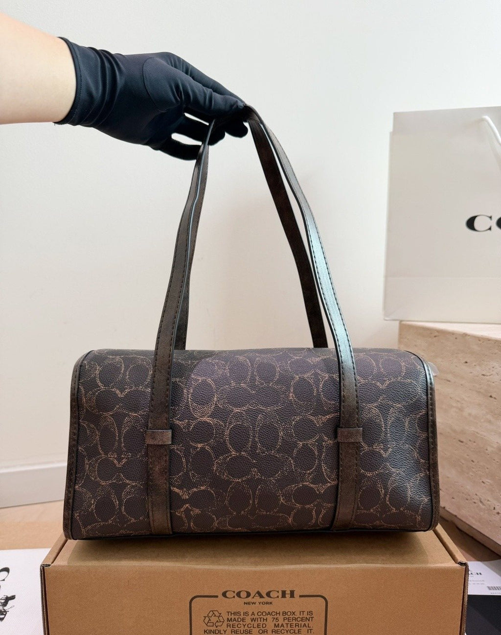 Coach Bridget Rounded-Flap Baguette Shoulder Bag — back